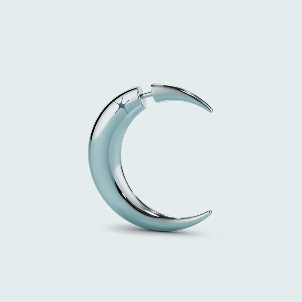 PAIR of Silver Mini Crescent Moon Earring
